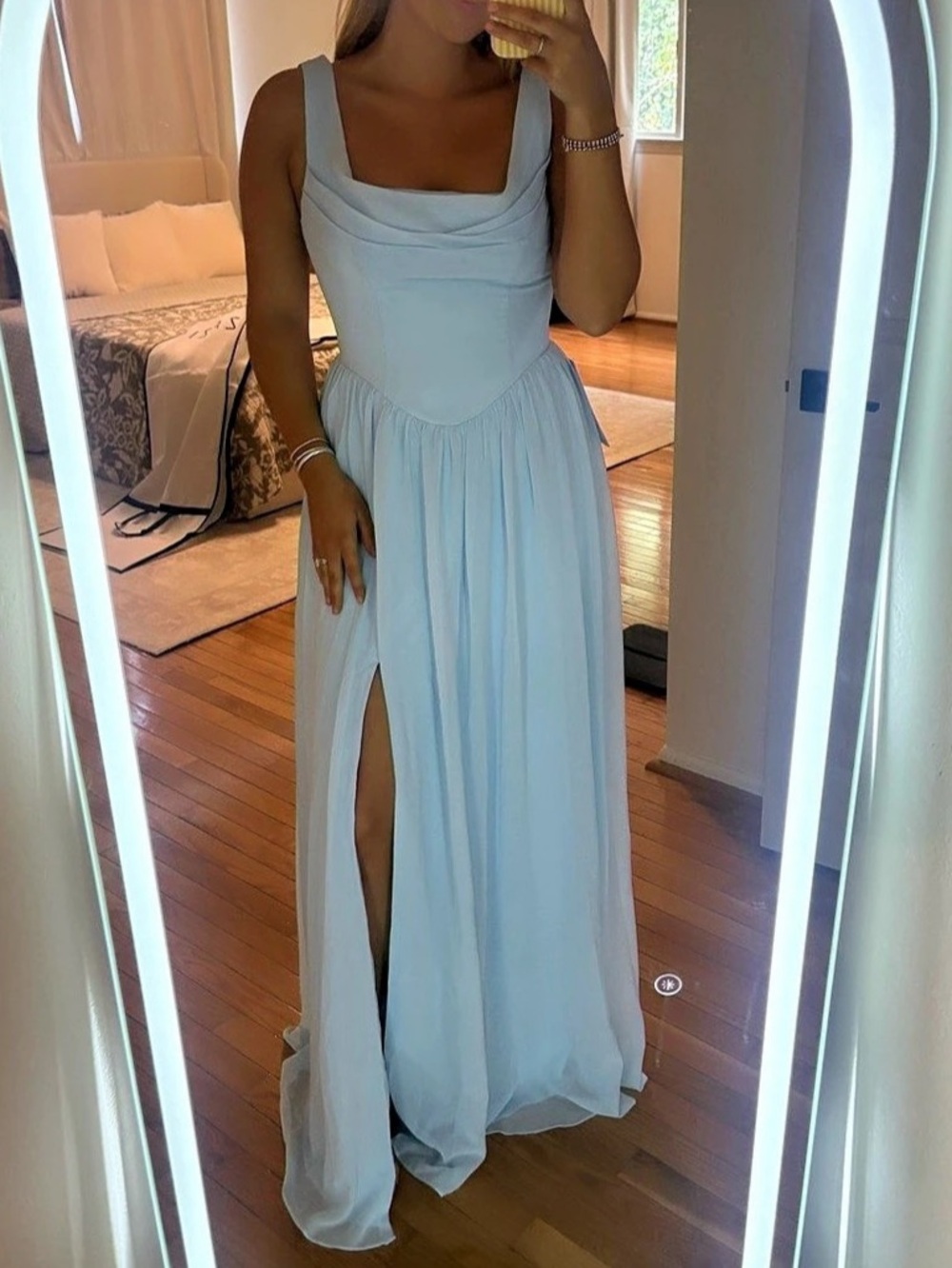 Azazie Sky Blue Novi Maxi Dress Size A6